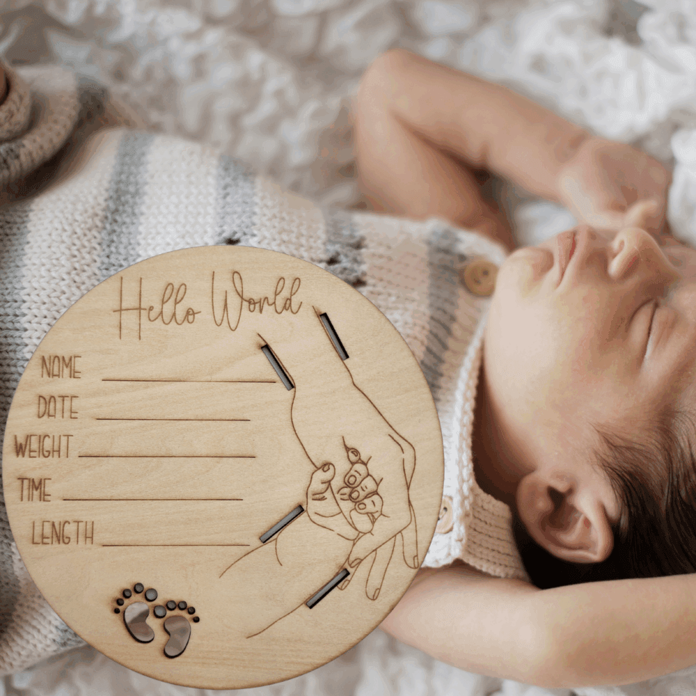 Mum & Bub Hospital Bracelet Announcement Plaque