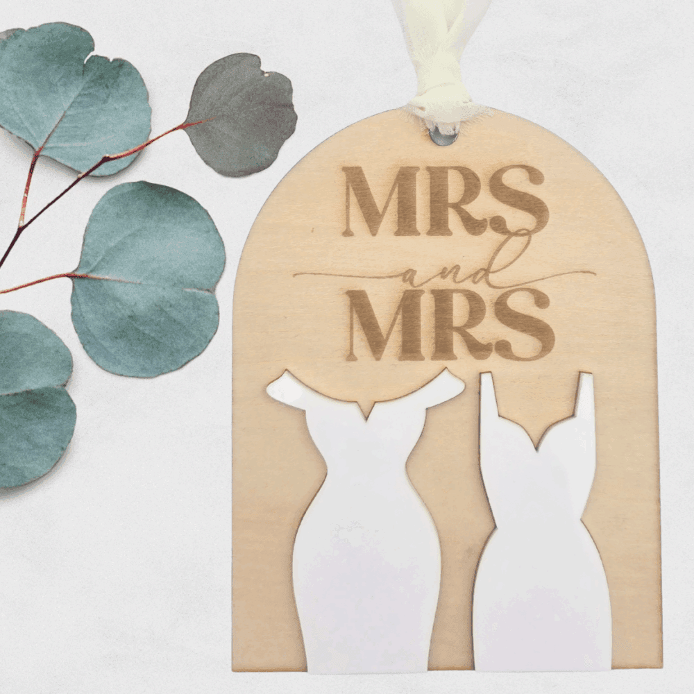 Mrs & Mrs Wedding Ornament