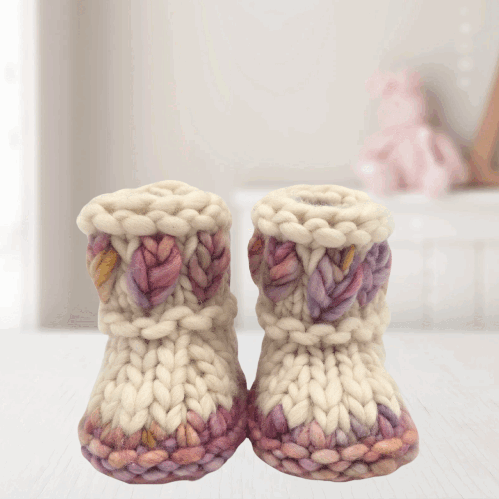 New Leaf Booties – White/Pink