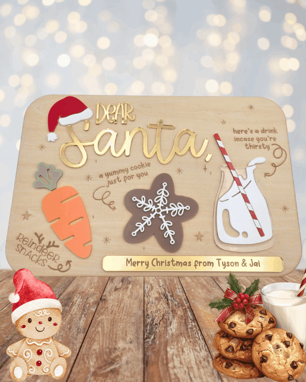Santa Milk & Cookies Board