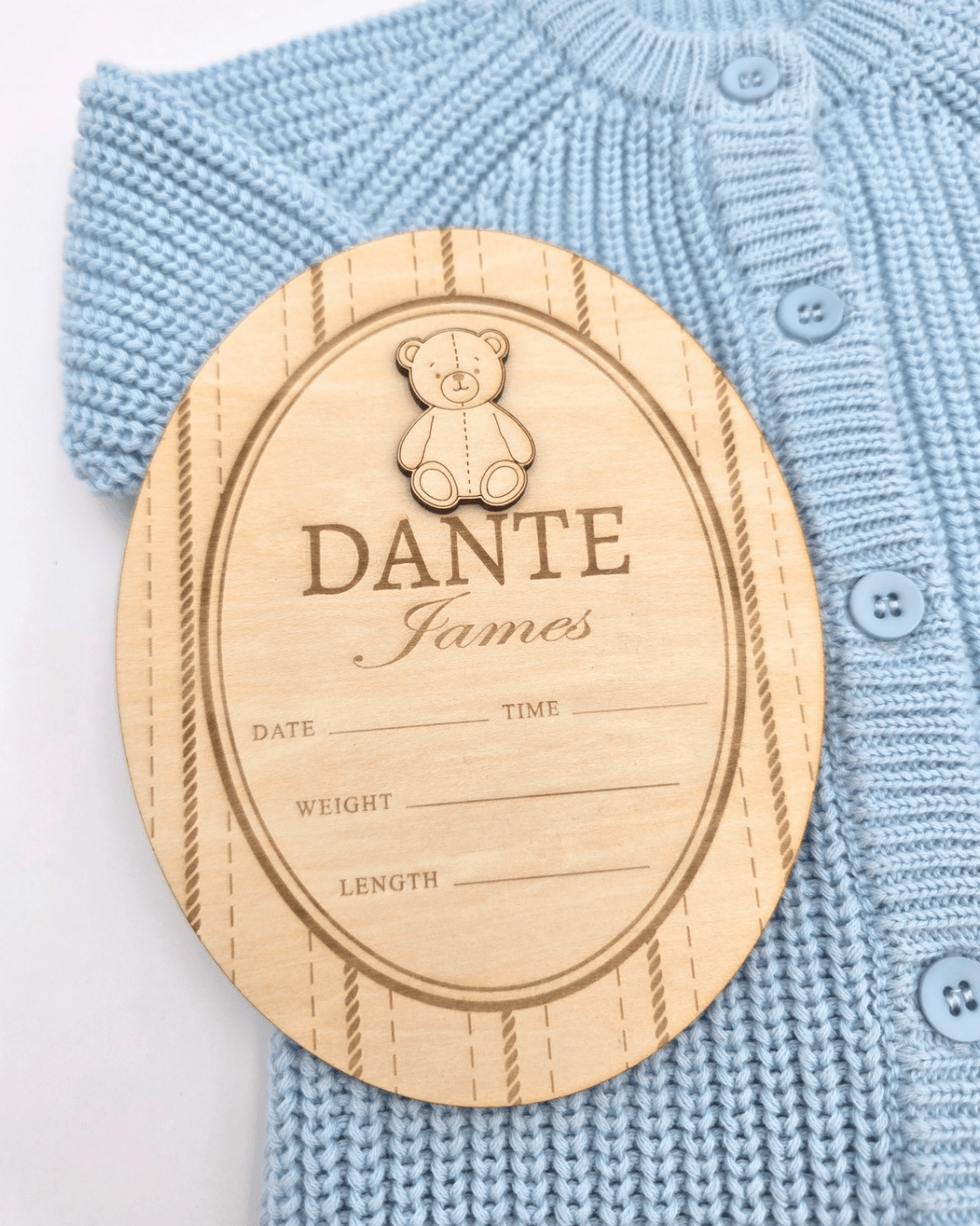 Personalised Teddy Bear Announcement Plaque