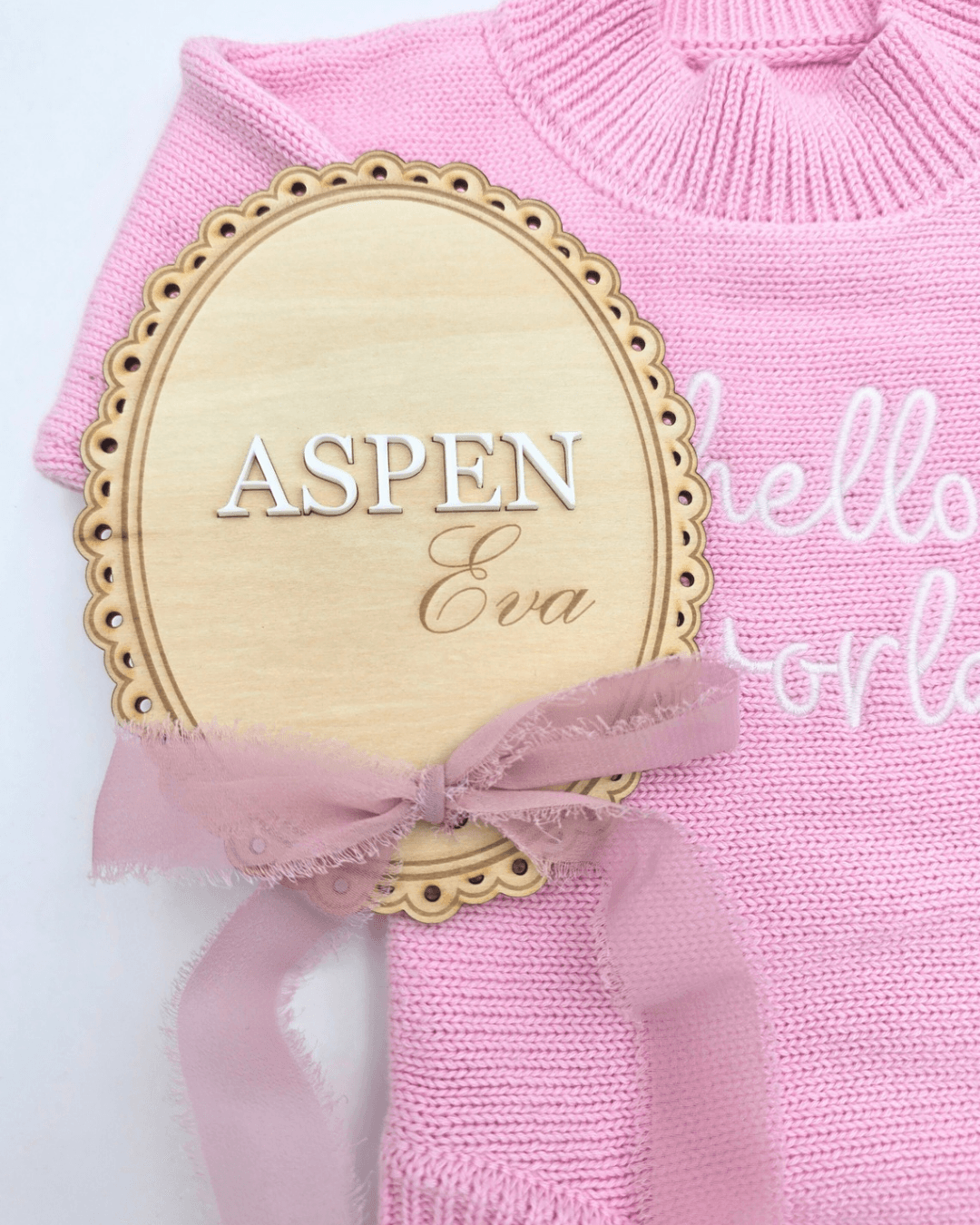 Personalised Ribbon Announcement Plaque - Pink