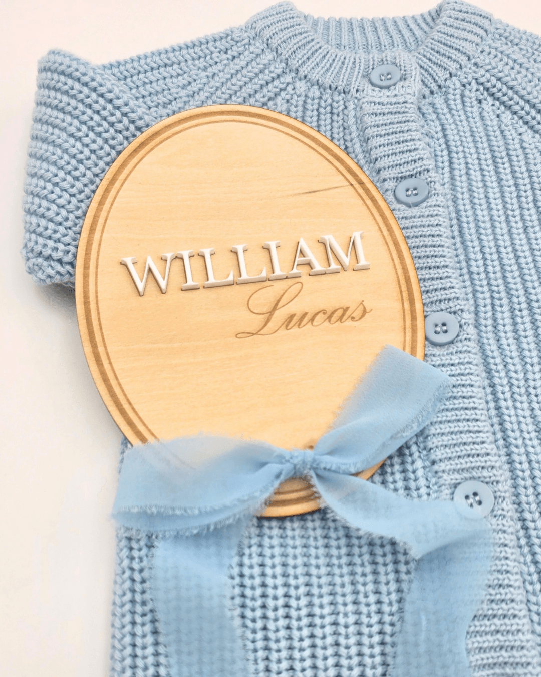 Personalised Ribbon Announcement Plaque - Blue