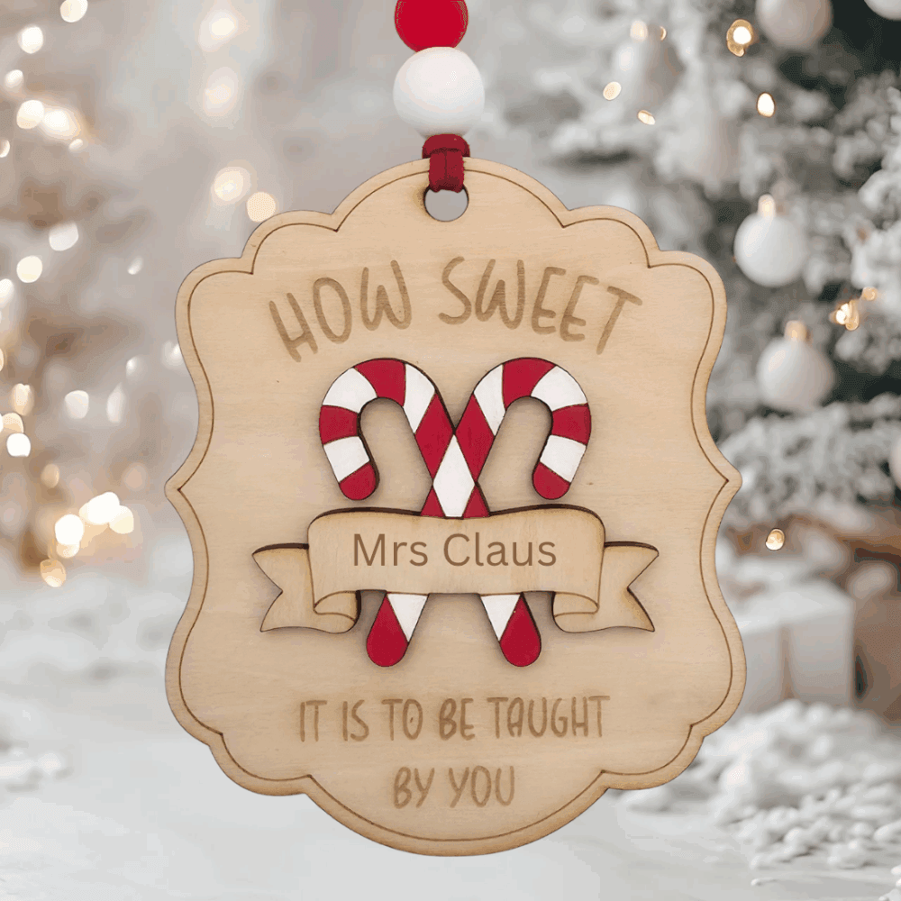 Candy Cane Teacher’s Ornament