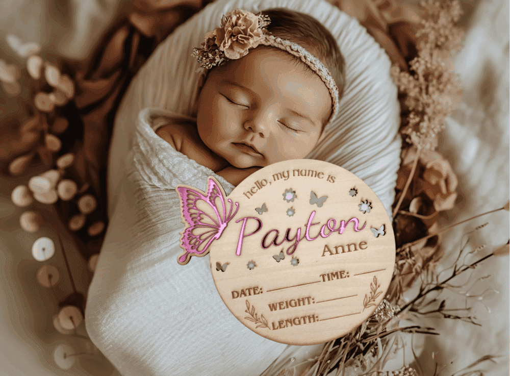 Personalised Butterfly Announcement Plaque