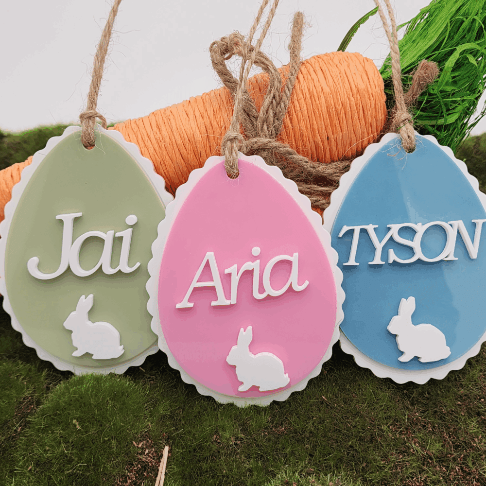 Personalised Scalloped Egg Name Tags