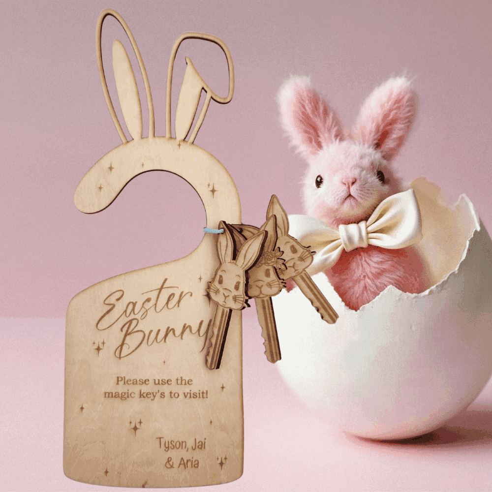 Easter Bunny Door Hanger With Key