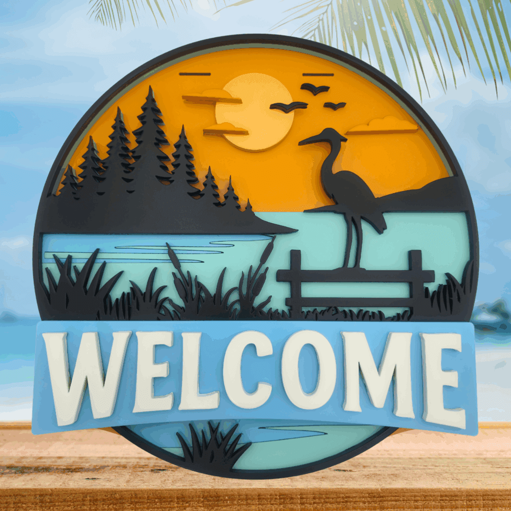 Welcome To The Lake Door Hanger