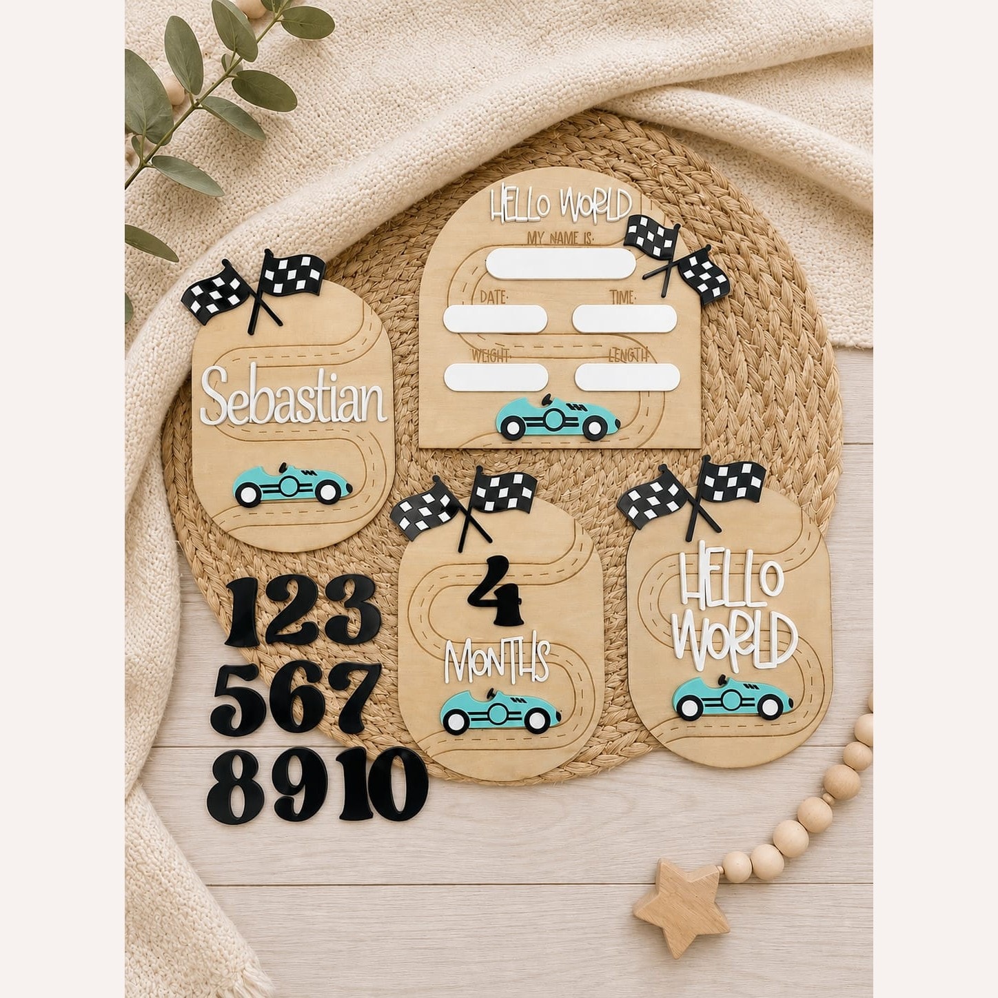 Baby Racer Announcement & Milestone Set