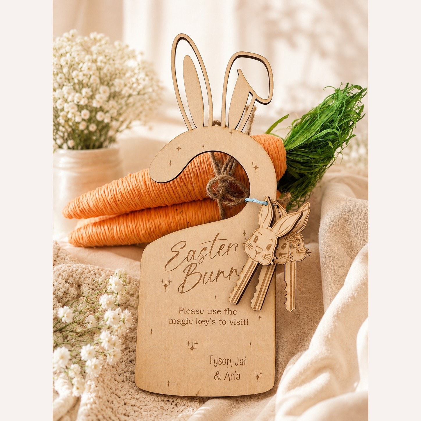 Easter Bunny Door Hanger With Key