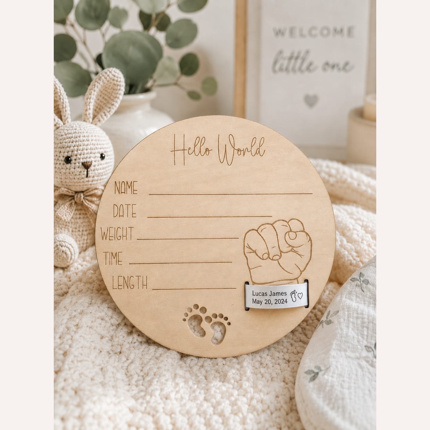 Hospital Bracelet Announcement Plaque