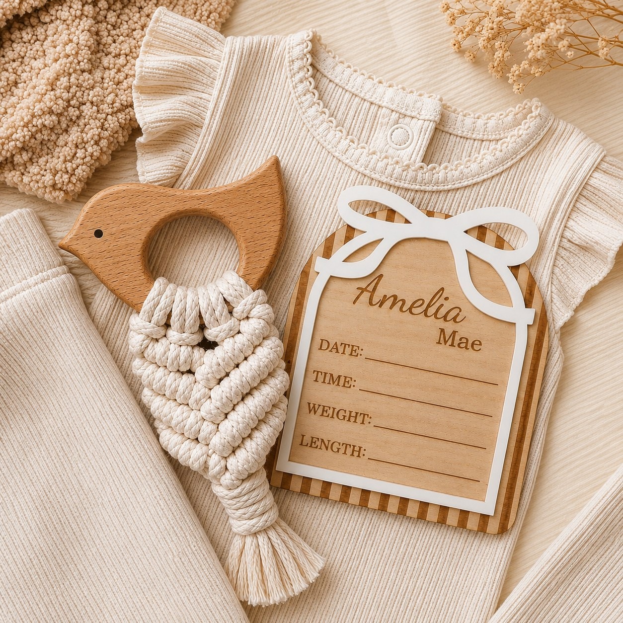 Personalised Arched Bow Announcement Plaque