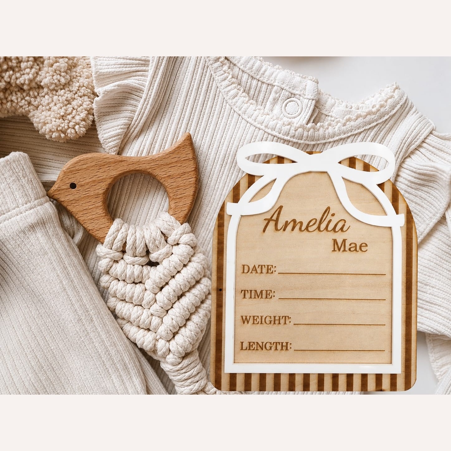 Personalised Arched Bow Announcement Plaque