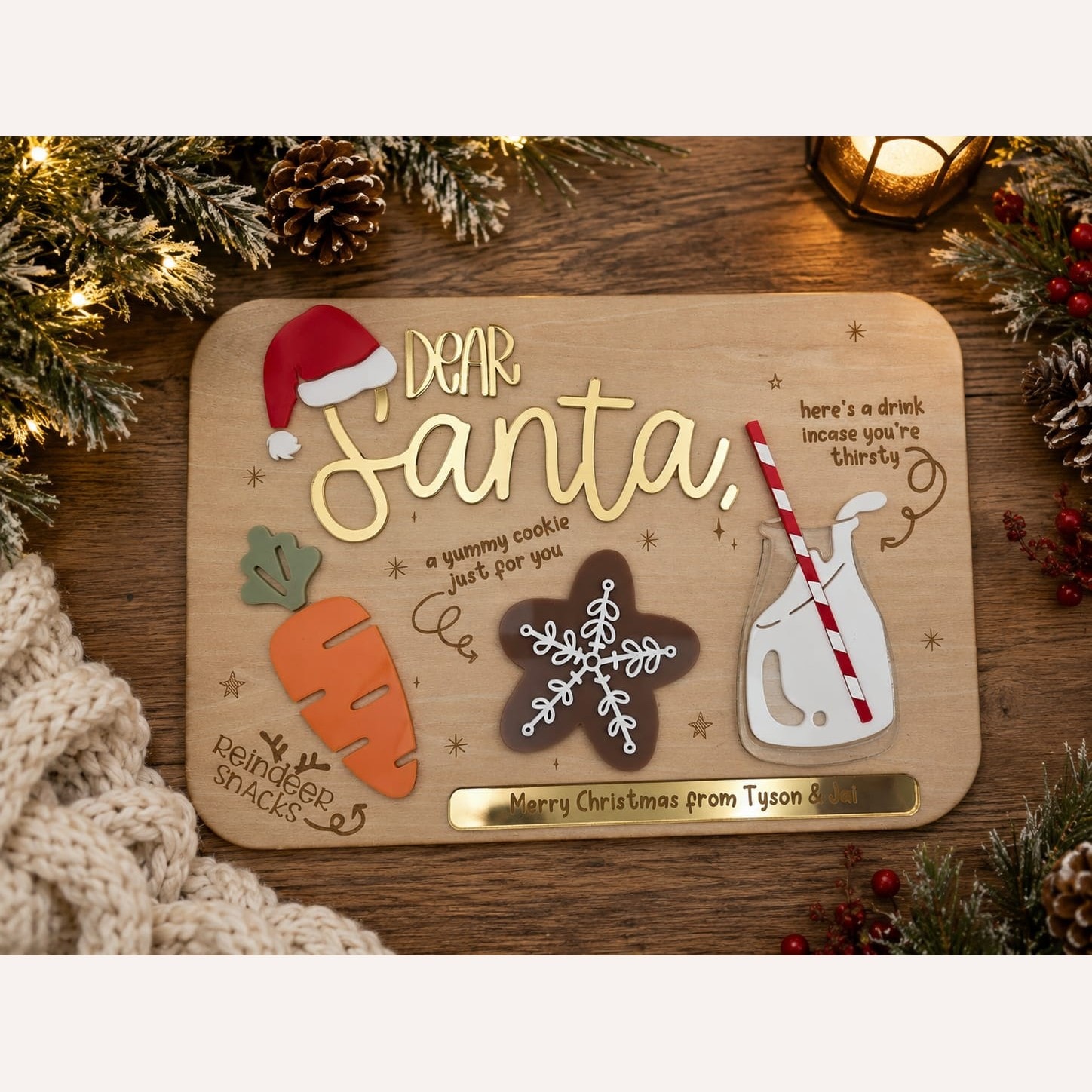 Santa Milk & Cookies Board