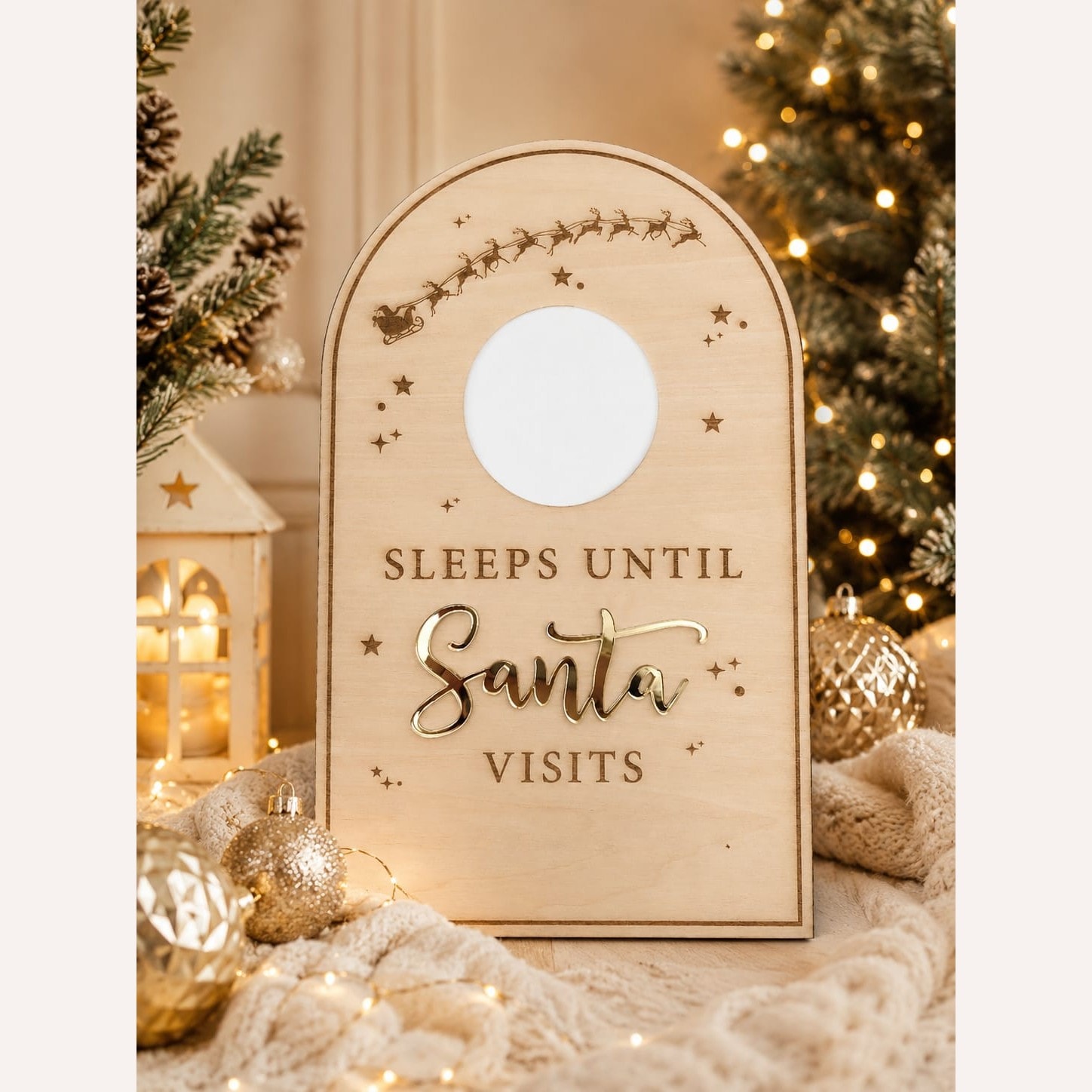 Sleeps Until Santa Visits Countdown Board