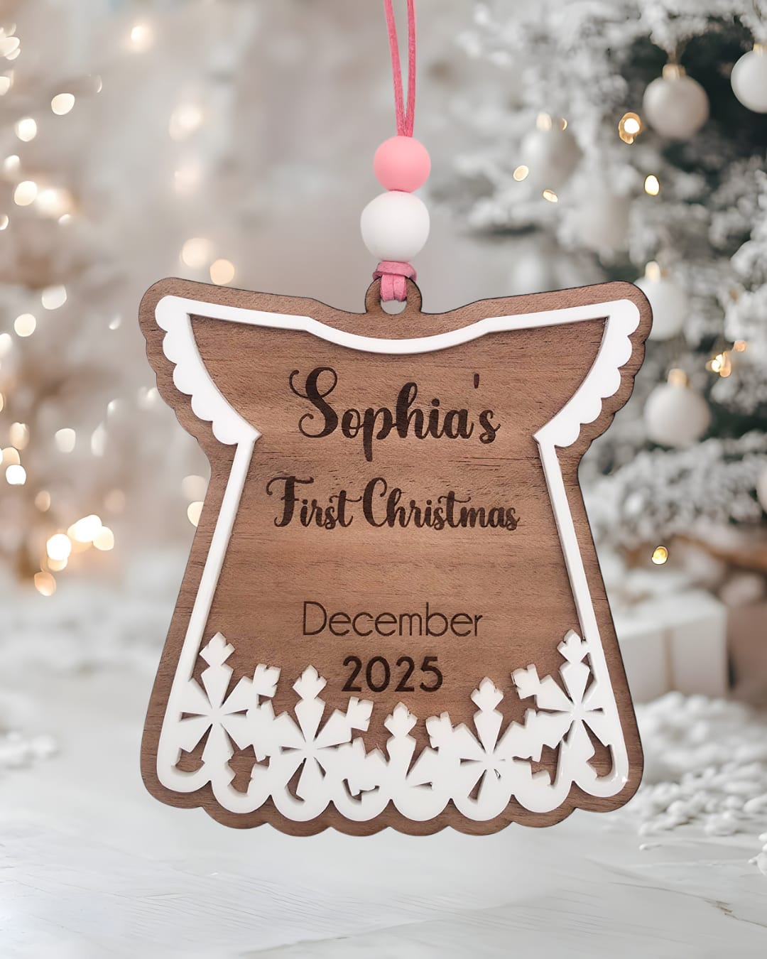 Snowflake Baby's First Christmas Dress Ornament