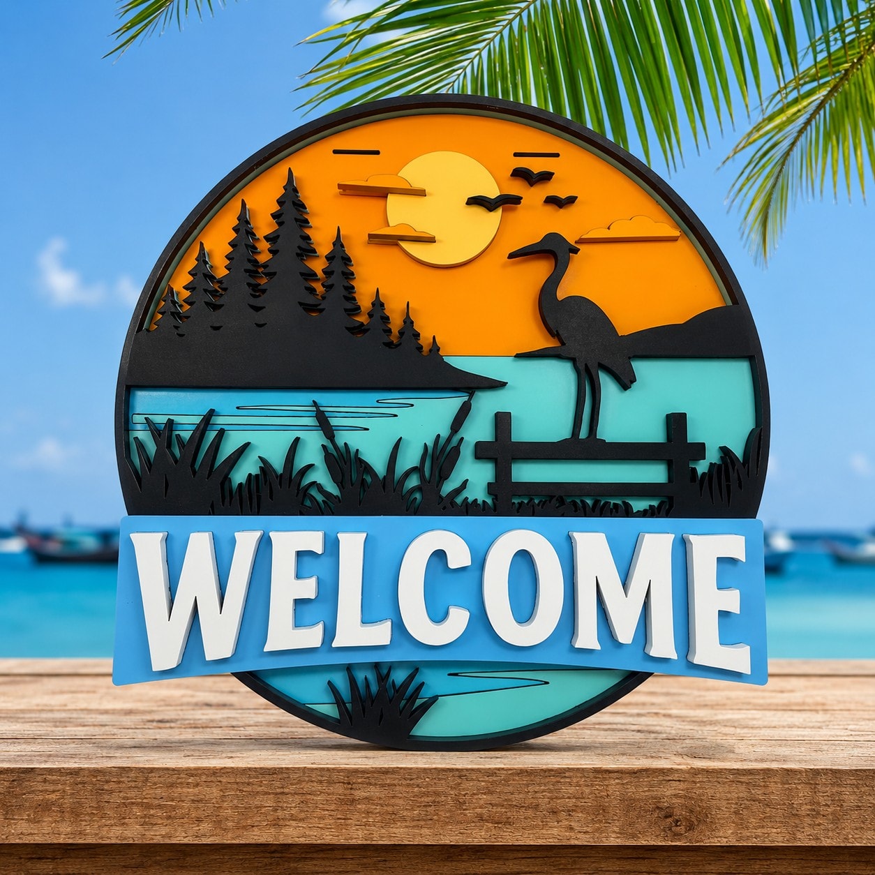 Welcome To The Lake Door Hanger